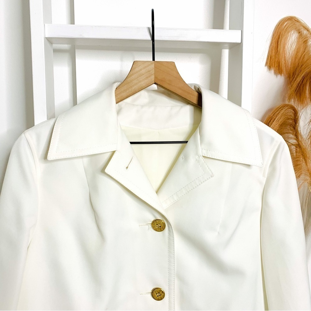 Pier 4 Vintage 70s Fashioned Outer Wear White Swing Coat Size Large - Picture 3 of 15